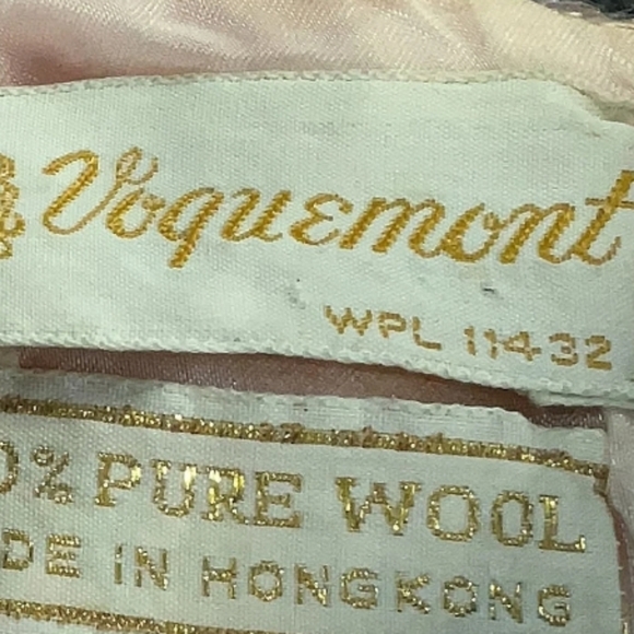 VINTAGE VOGUEMONT 1960s Pink Beaded Pure Wool Top Size 6 Made in Hong Kong - Picture 5 of 6